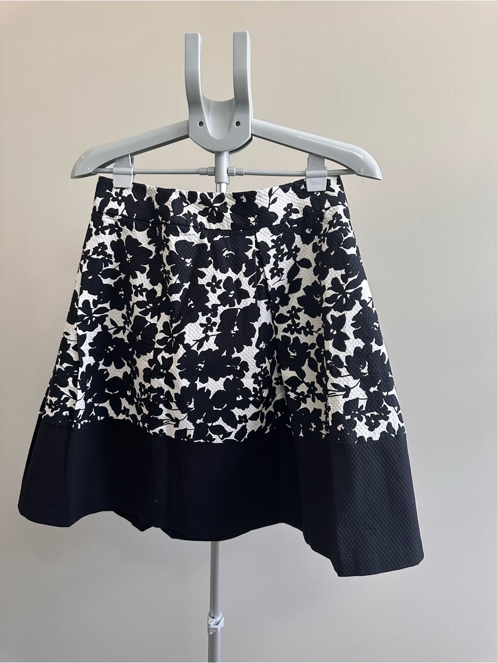 IMNYC Black & White Floral A-Line Skirt - Flared Silhouette